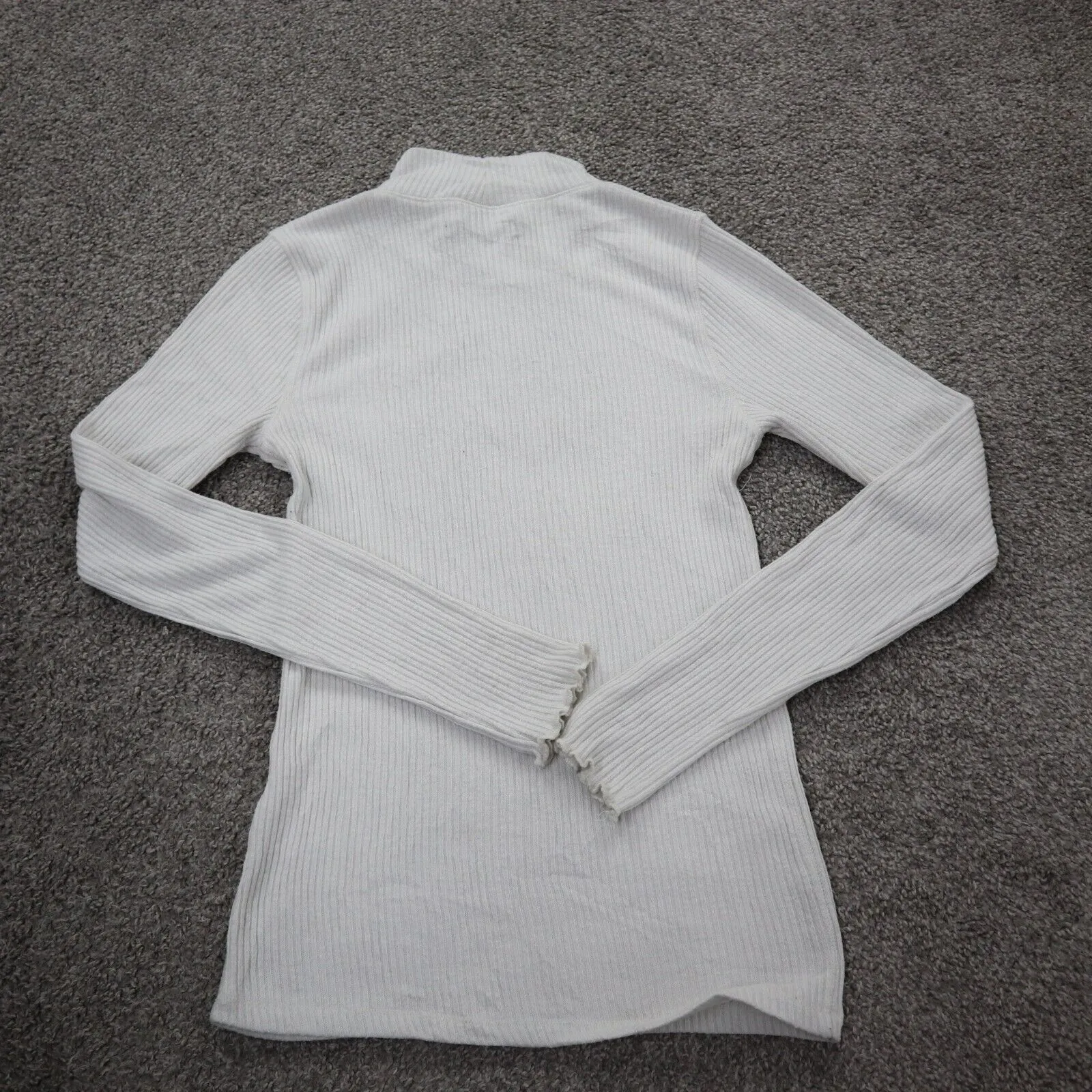 Abercrombie & Fitch Womens Pullover Sweater Mock Neck Solid White Size Small