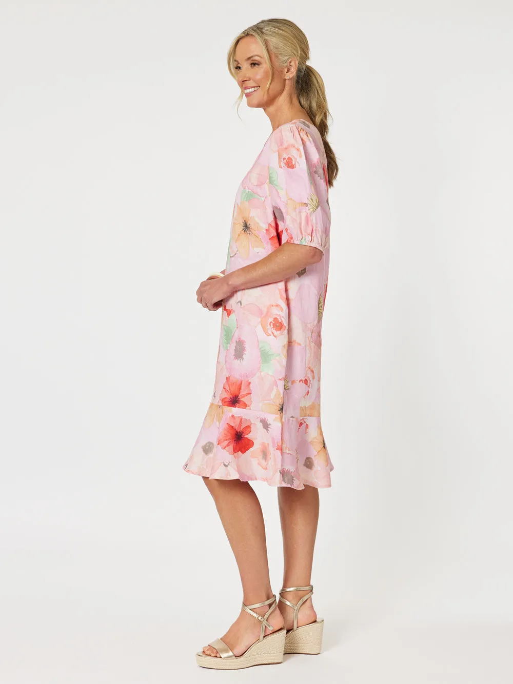 Brighton Floral Pink Poppy Dress - Multi