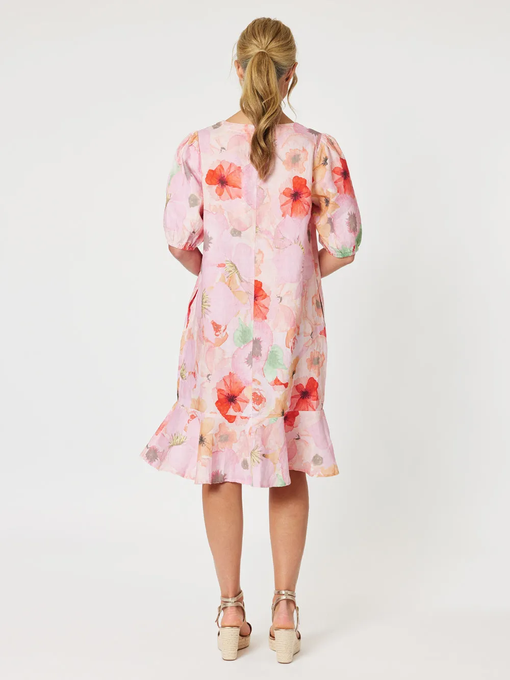 Brighton Floral Pink Poppy Dress - Multi