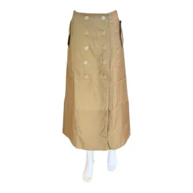 Brown Yoked Midi Skirt