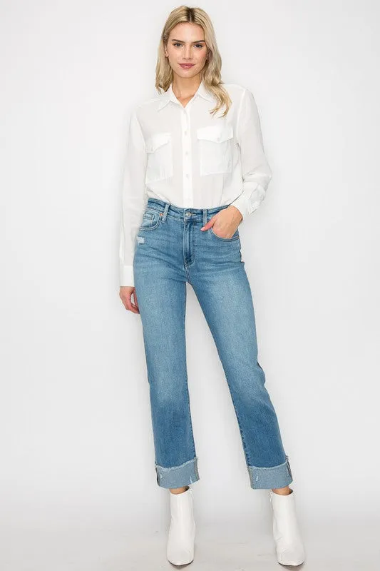 CHAROLETTE HIGH RISE STRAIGHT JEANS