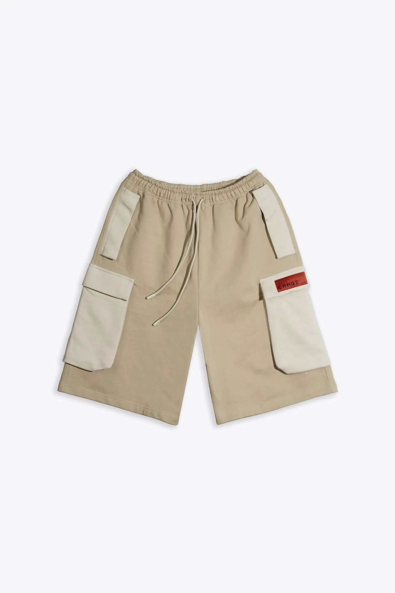 Colorblocked Cargo Shorts (Sand)