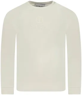 Embroidered Round Logo Sweat Shirt (Cream) - I23E05163201329