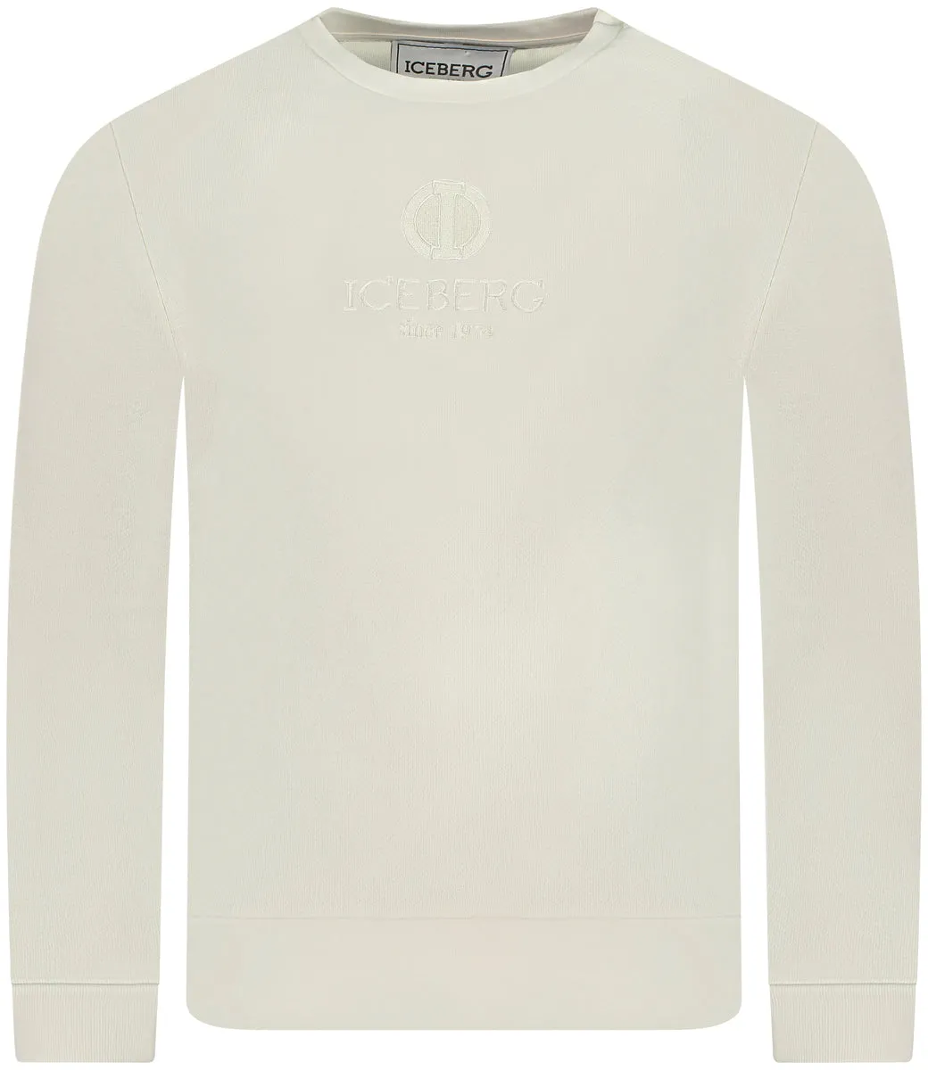 Embroidered Round Logo Sweat Shirt (Cream) - I23E05163201329