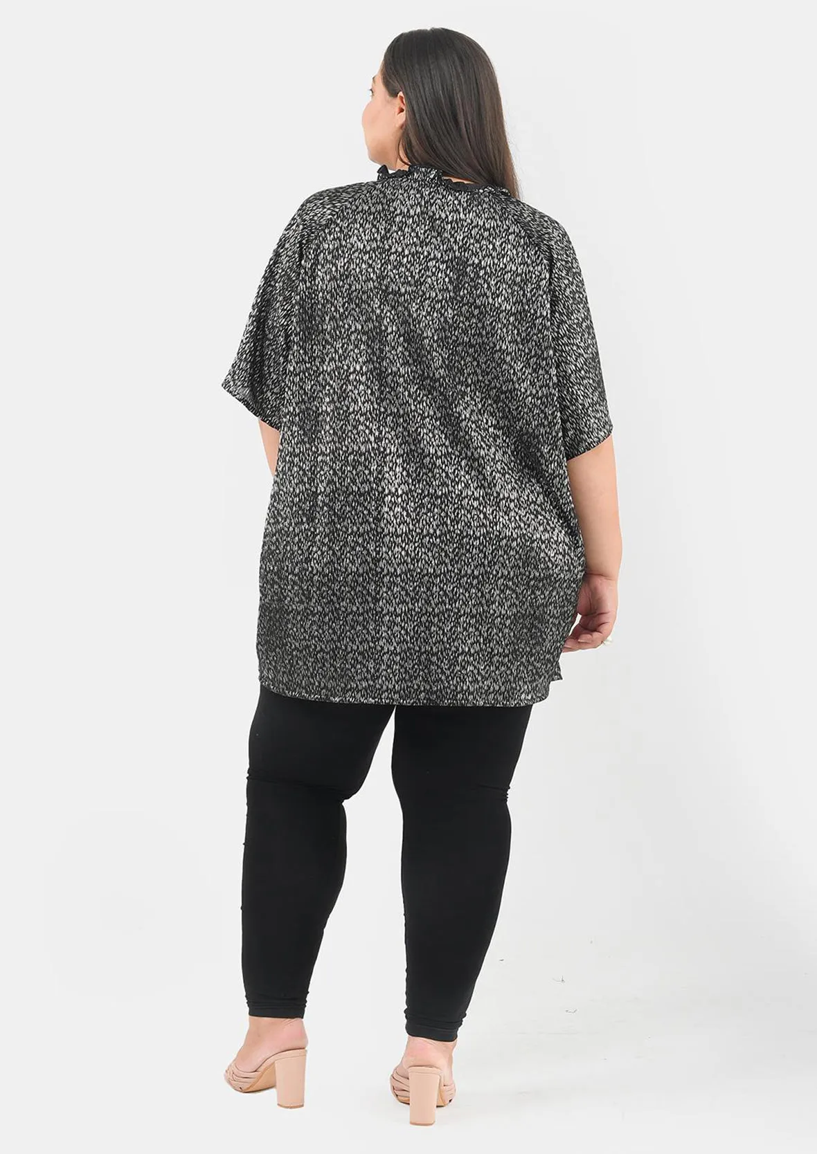 Foil Print Tunic Top