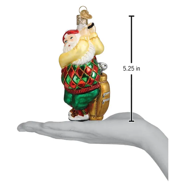 Golfing Santa Ornament