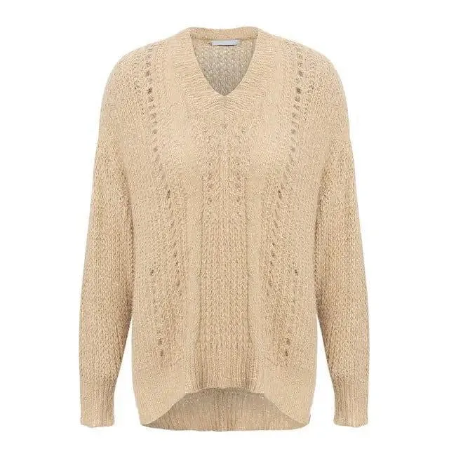 Hollow pullover sweater knit sweater