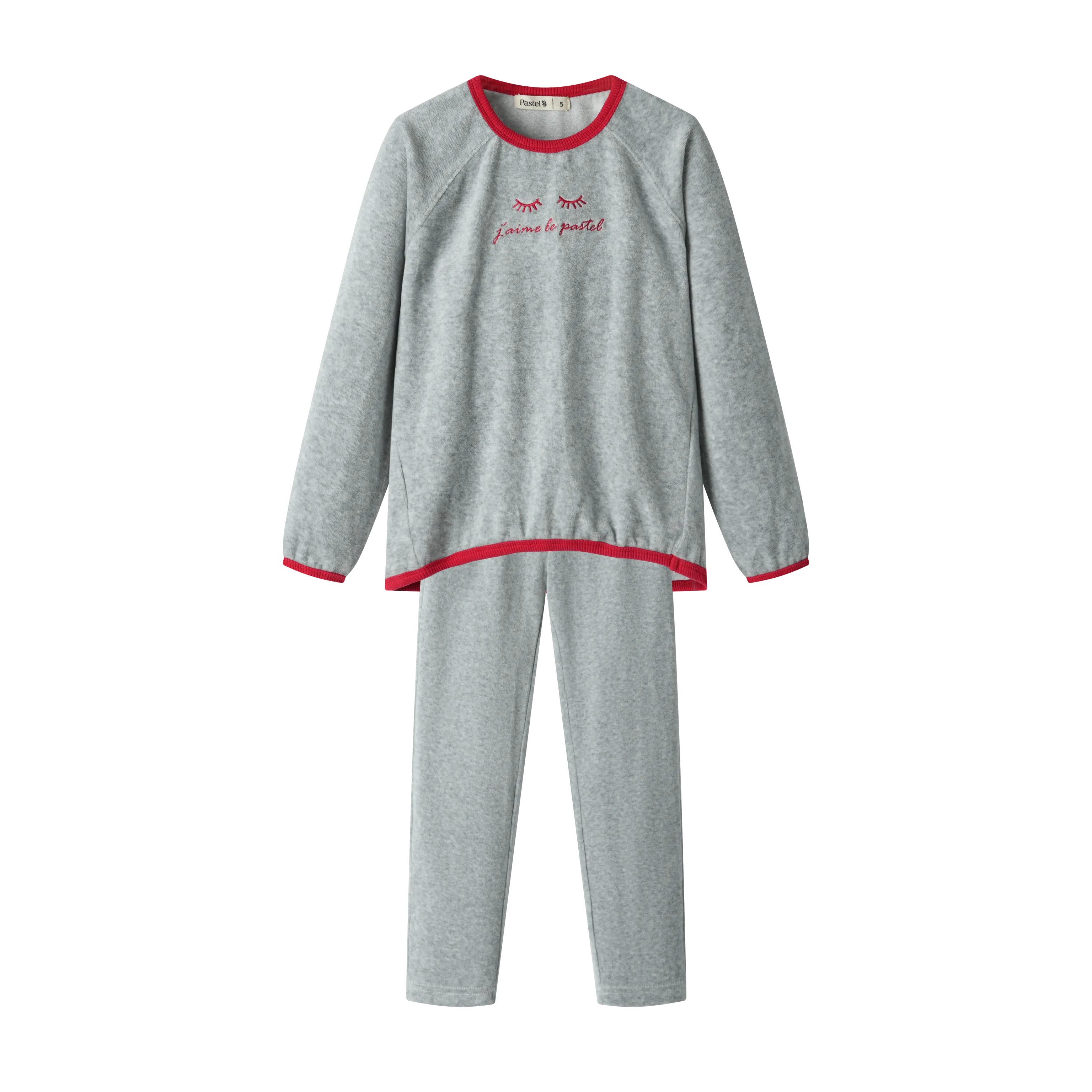 JAIME LE PASTEL VELOUR PAJAMA-HEATHER GREY