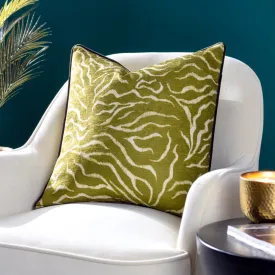 Jurong Tiger Chenille Cushion Moss