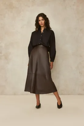 Leather Midi Skirt