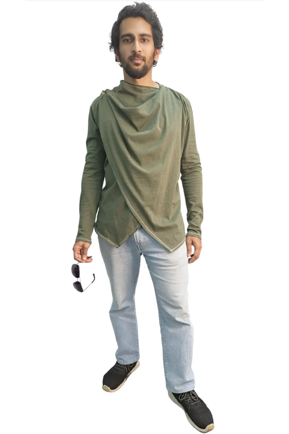 Mens Olive Green Shirt N Shrug