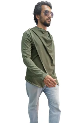 Mens Olive Green Shirt N Shrug