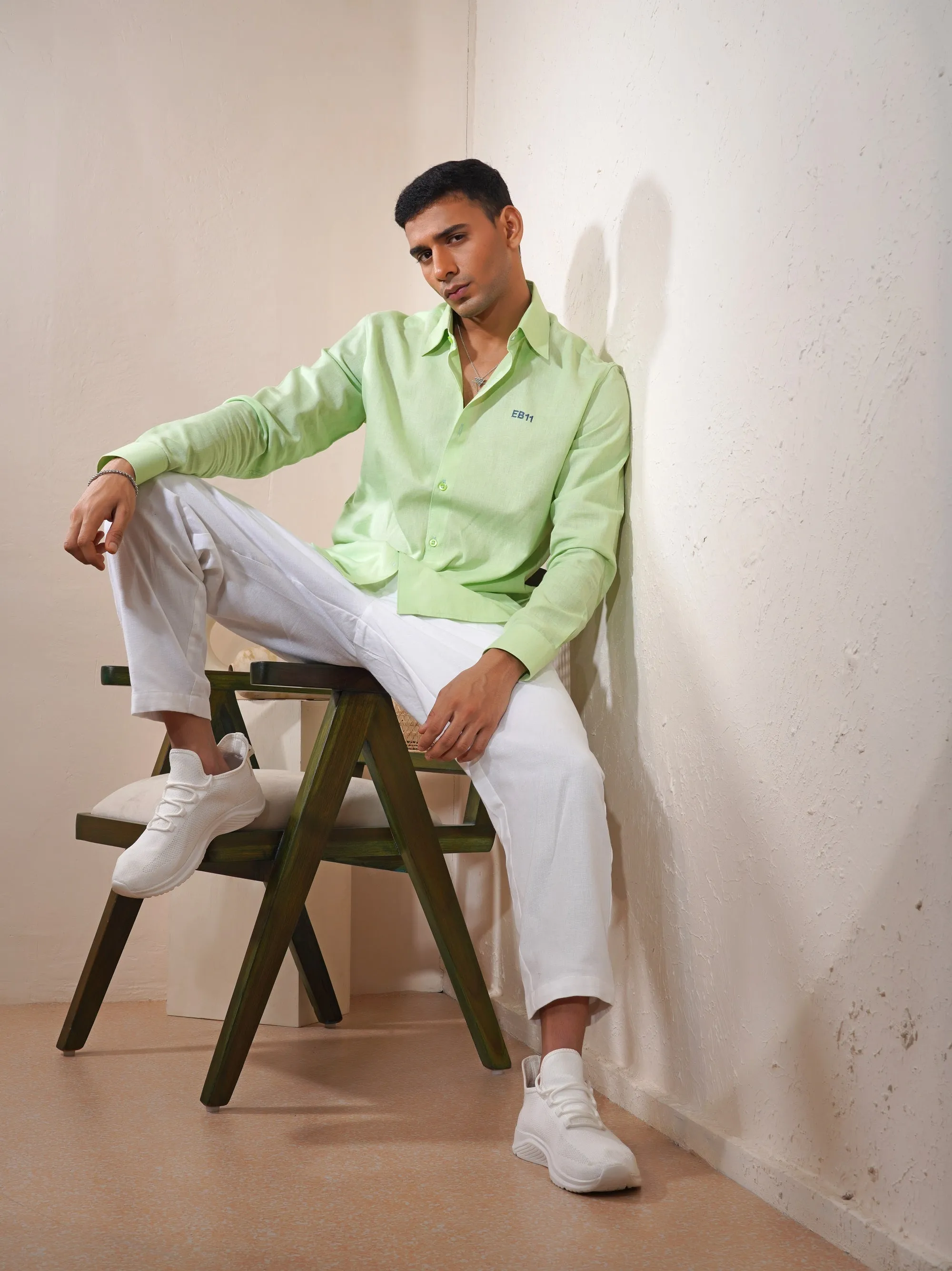 Mint Slushie - Linen Shirt