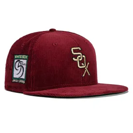 New Era 59Fifty Merlot Corduroy Chicago White Sox 95th Anniversary Patch Hat - Maroon