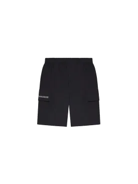 Organic Cotton Blend Cargo Shorts—black