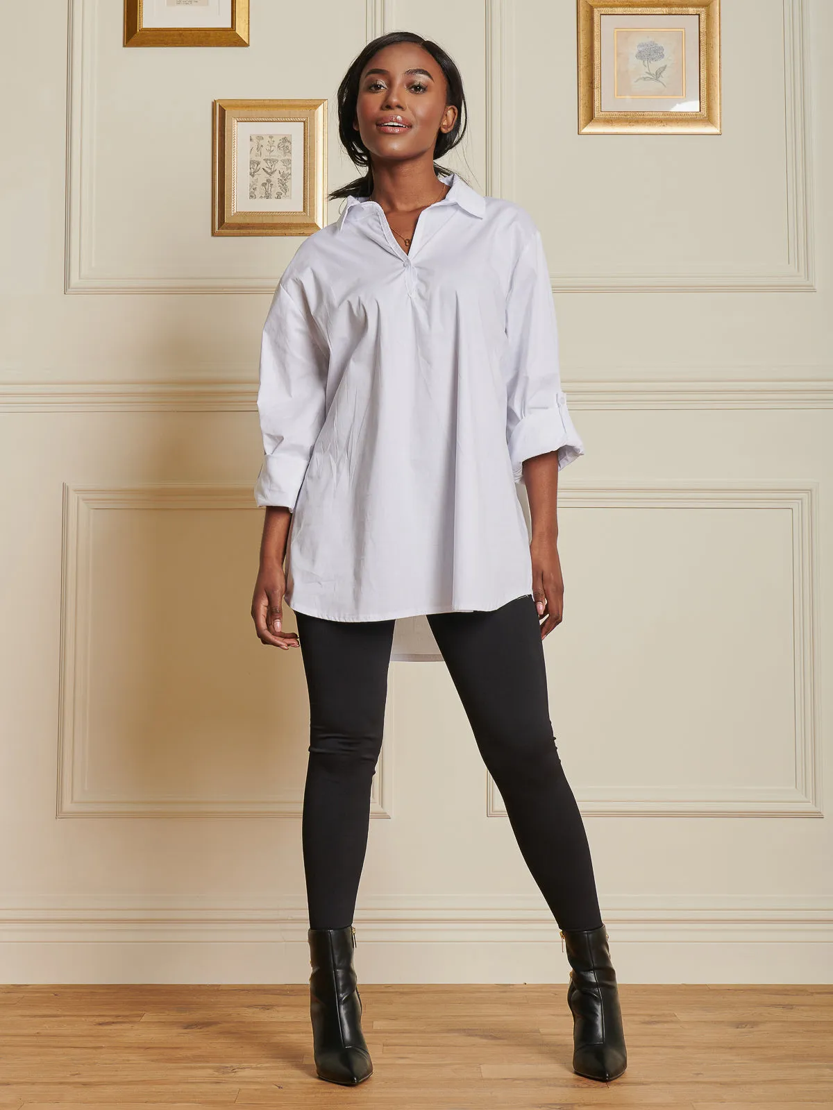 Oversized Cotton Shirt, White