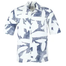 Paul Smith Reg Fit SS Shirt in White & Washed Blue