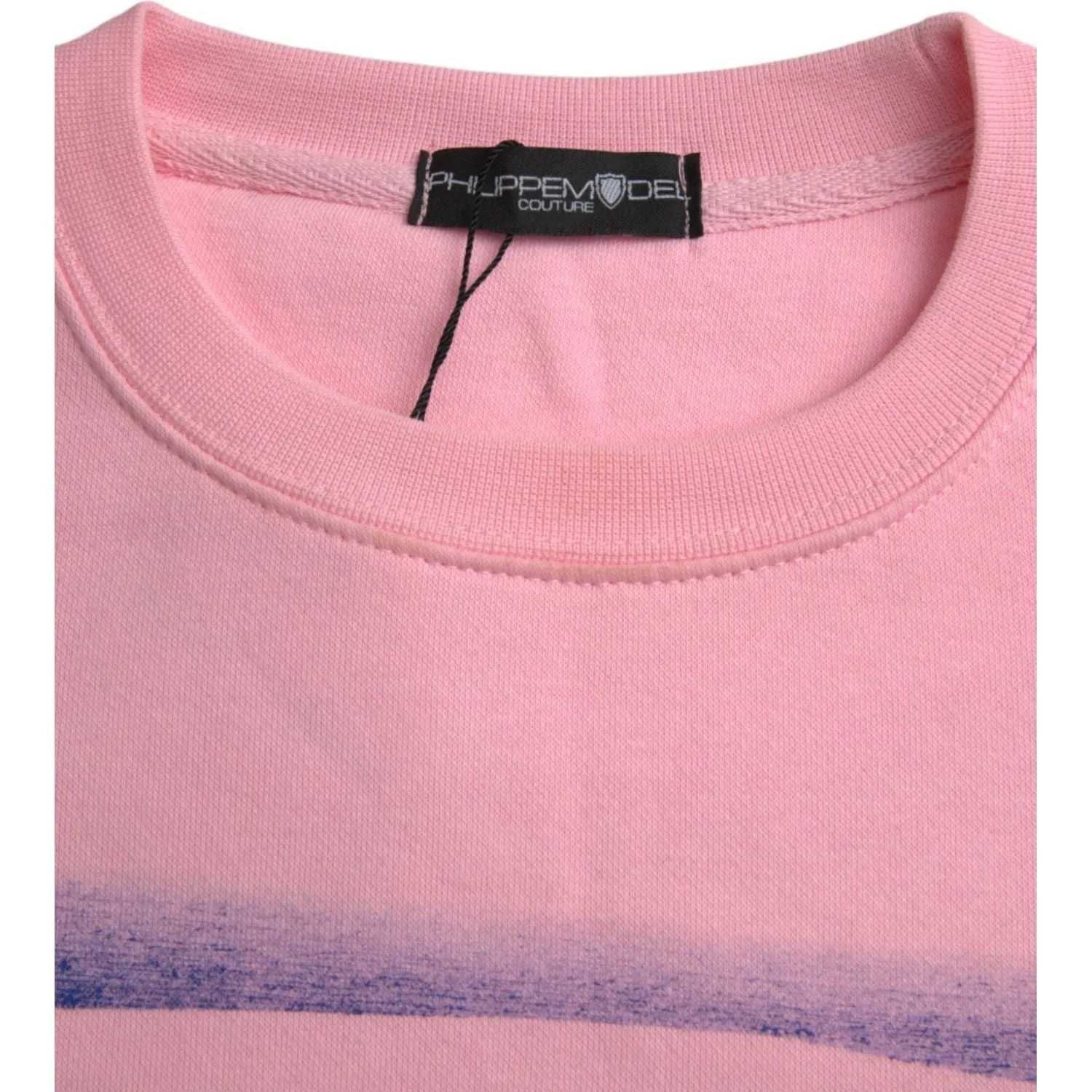 Philippe Model Pink Cotton Logo Print Long Sleeves Pullover Sweater