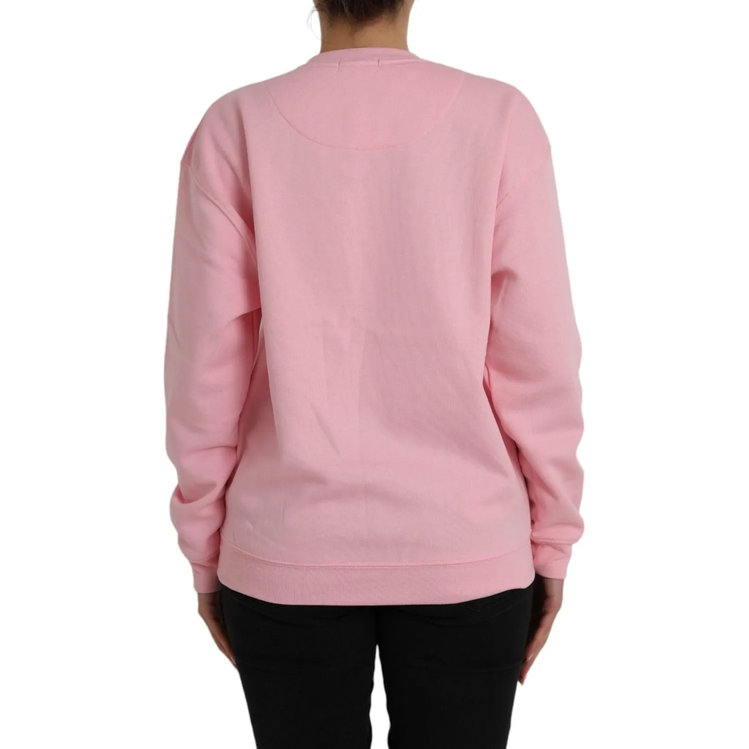 Philippe Model Pink Cotton Logo Print Long Sleeves Pullover Sweater