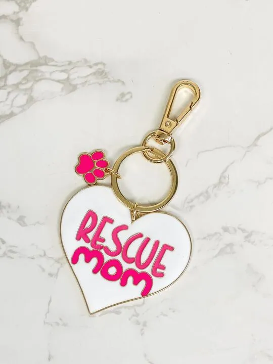 'Rescue Mom' Enamel Key Chain