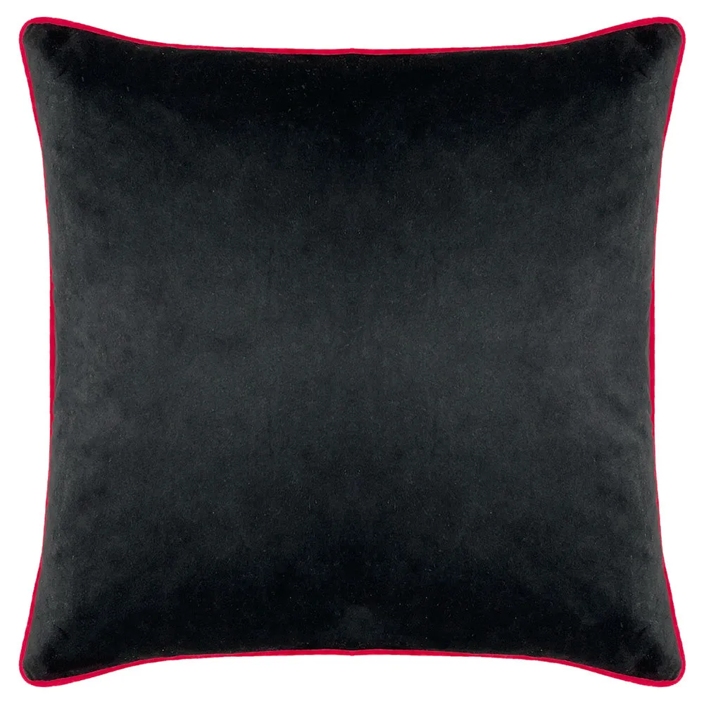 Serpentine Animal Print Cushion Black/Ruby