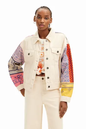 Short Embroidered Denim Jacket By Desigual