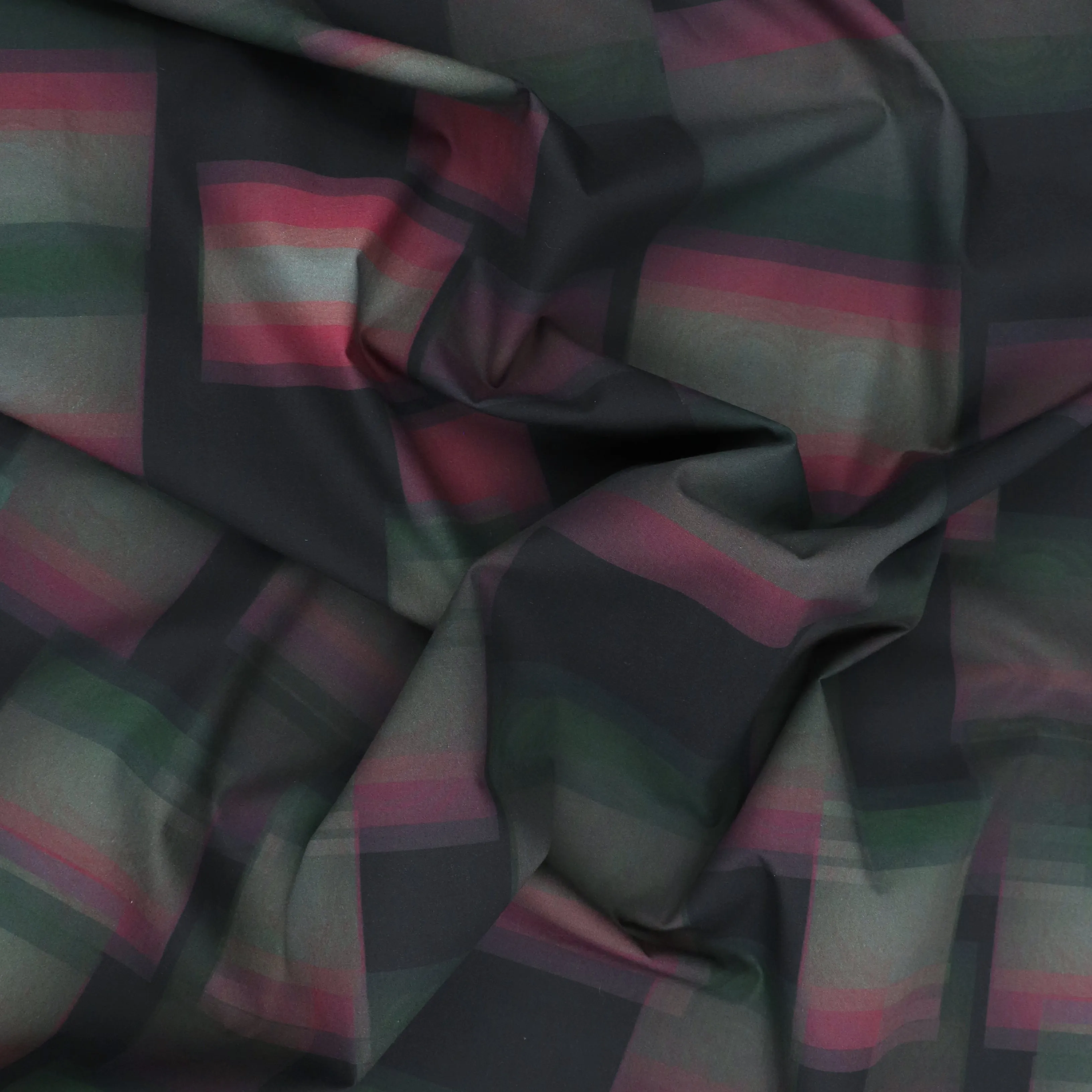 Stone Washed Cotton Poplin - Abstract Check - Fibre Mood