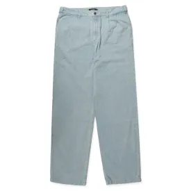 THEORIES BELVEDERE PLEATED DENIM TROUSERS LIGHT WASH BLUE