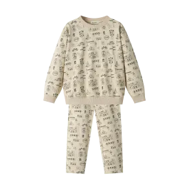 TRAFFIC PRINT PAJAMA-OATMEAL