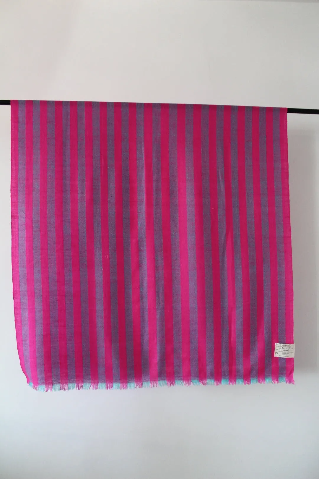 Wesley Magenta Strips Cashmere Shawl