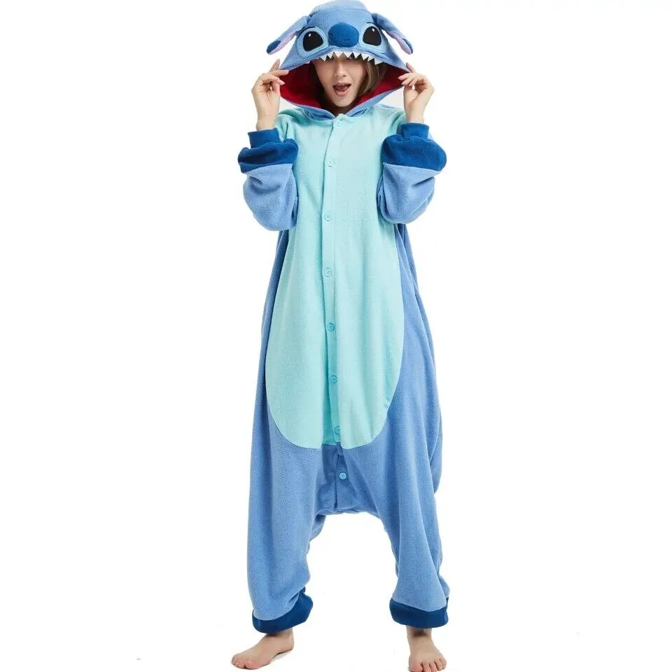 Winter Adult Animal Mike Duck Onesies Shark Cat Fox Kigurumi Pajamas Monkey Cartoon Costumes Jumpsuits Christmas Hooded