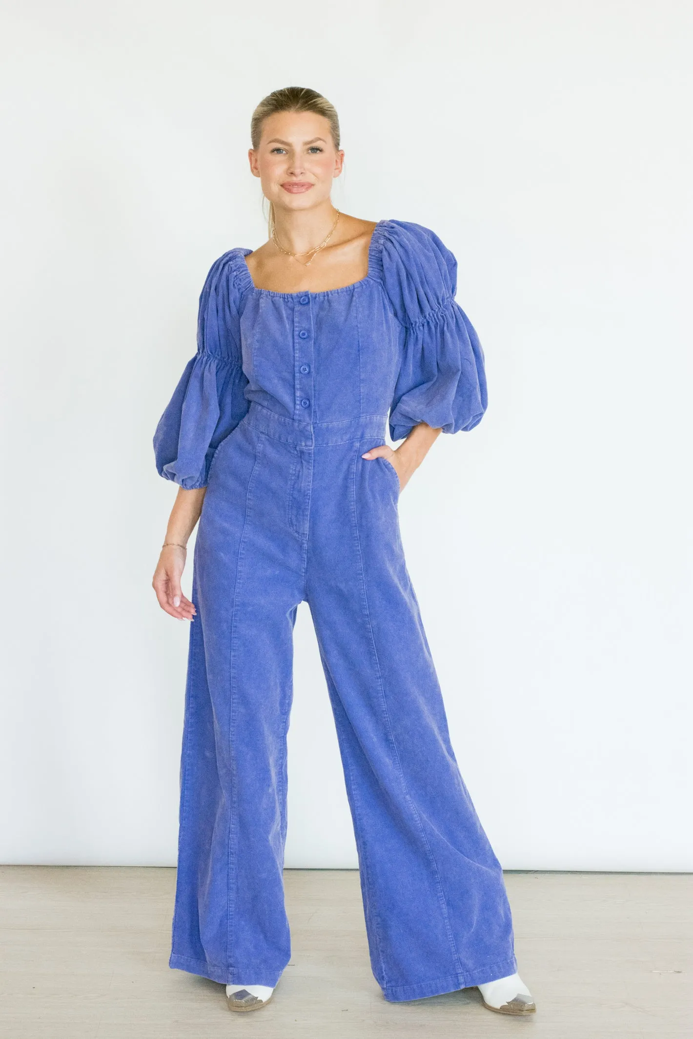 Wishful Heart Purple Corduroy Jumpsuit